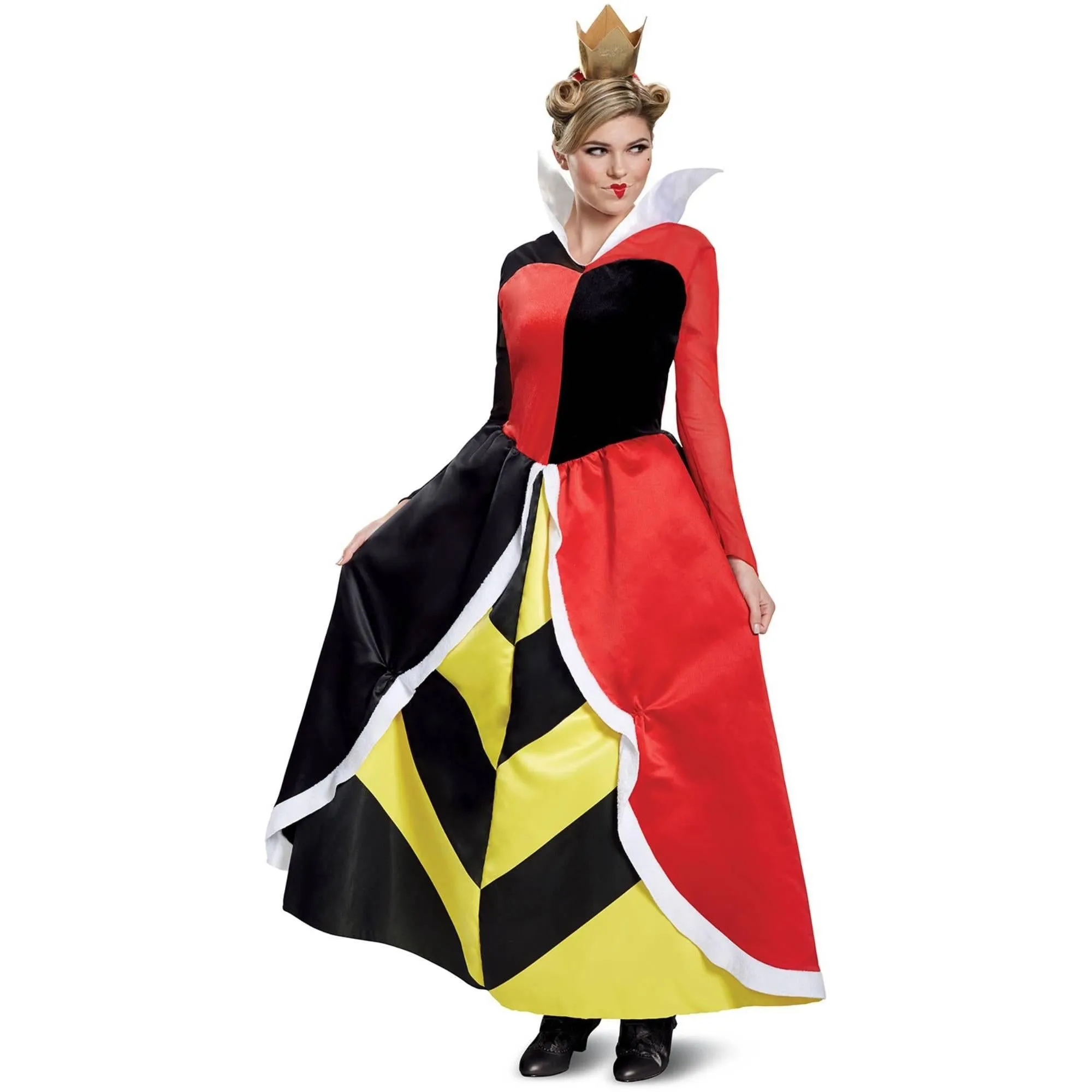 Alice In Wonderland Womens/Ladies Classic Queen Of Hearts Costume