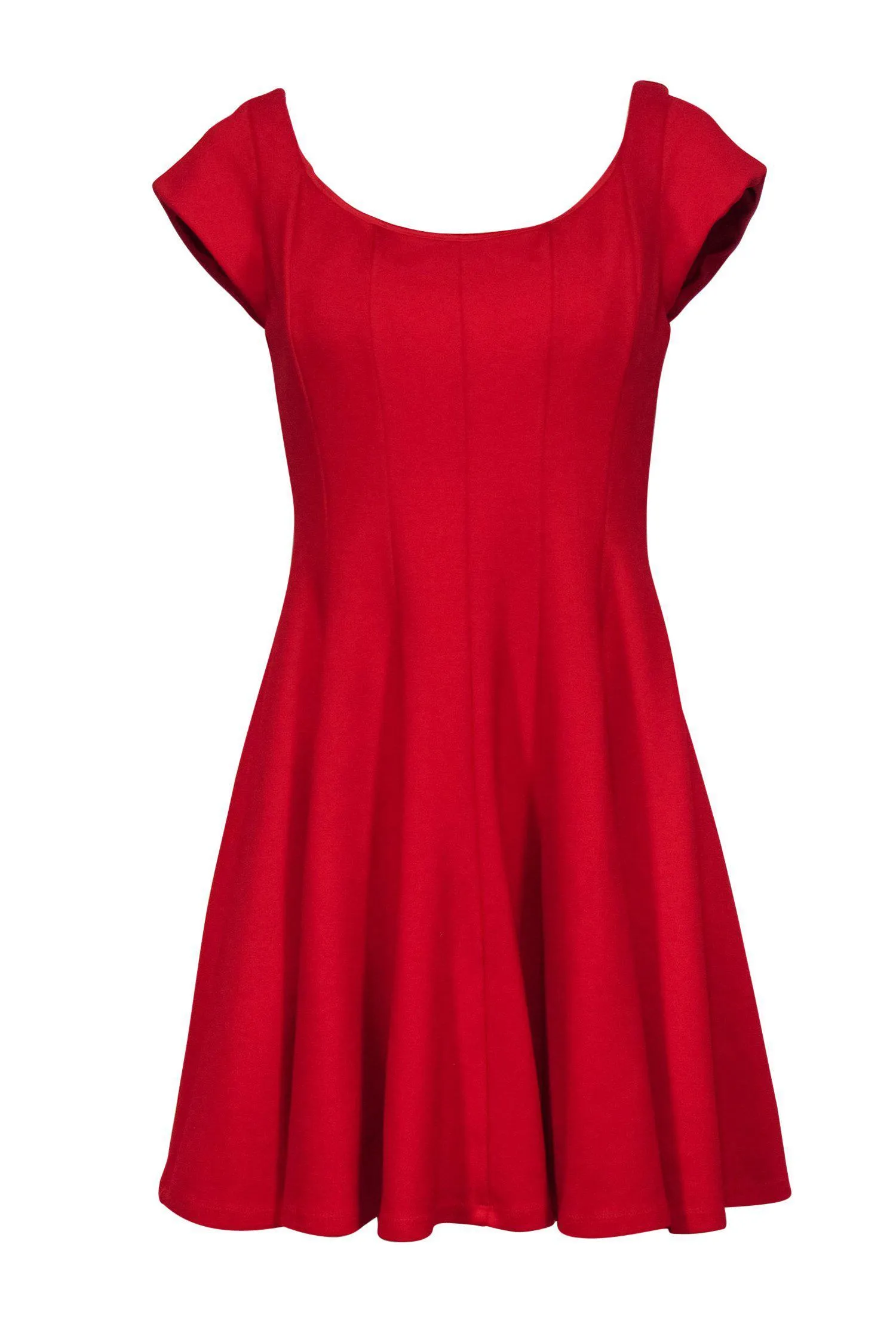 Bailey 44 - Red Cap Sleeve Fit & Flare Scoop Neck Dress Sz L