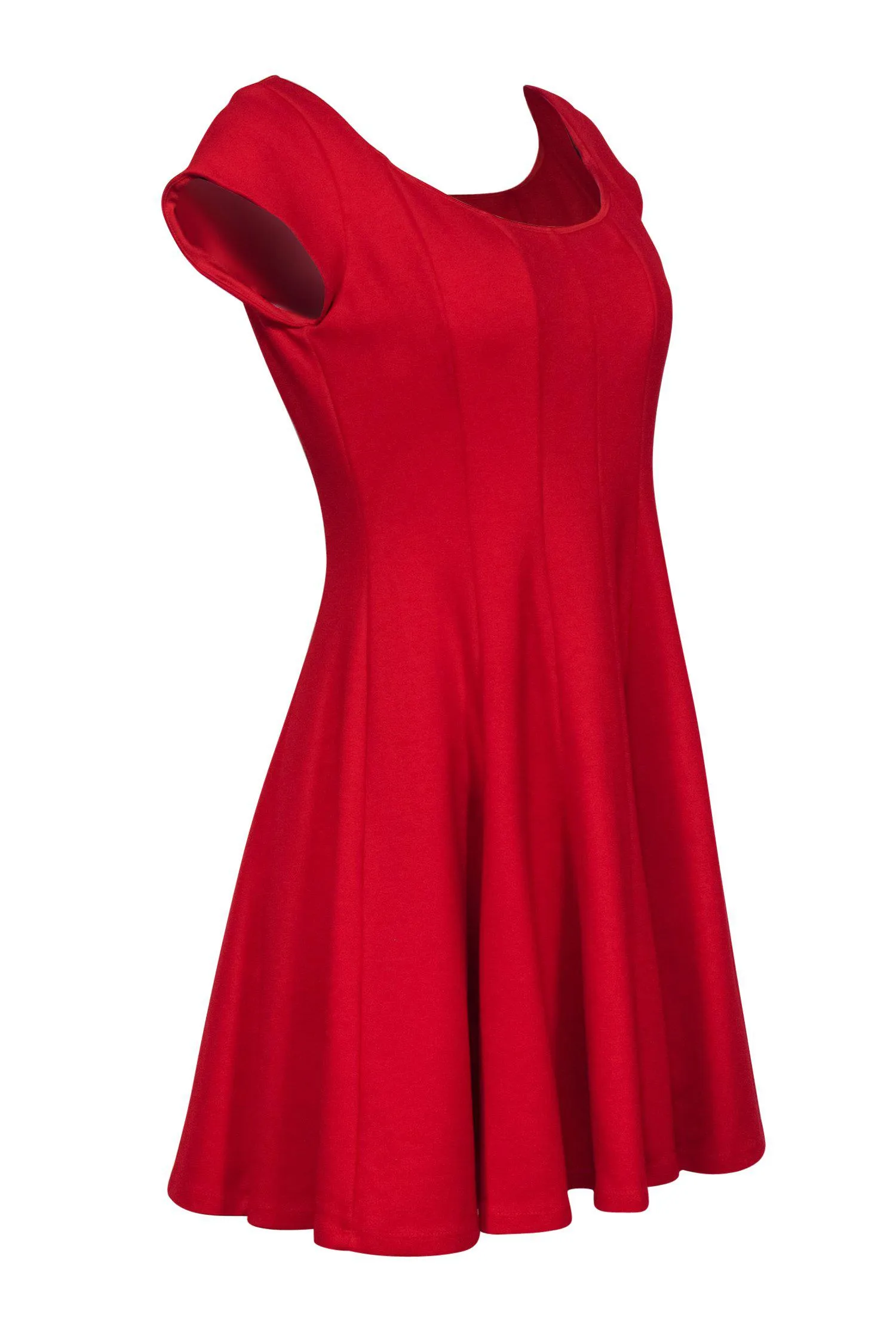 Bailey 44 - Red Cap Sleeve Fit & Flare Scoop Neck Dress Sz L