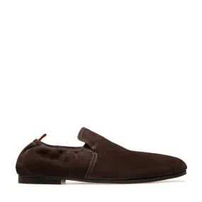 Bally Mens Suede Loafer in Dark Brown