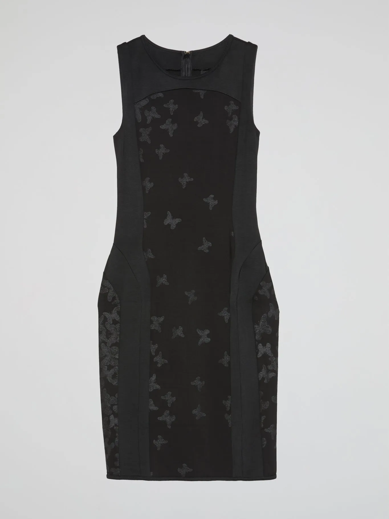 Black Butterfly Print Sheath Dress