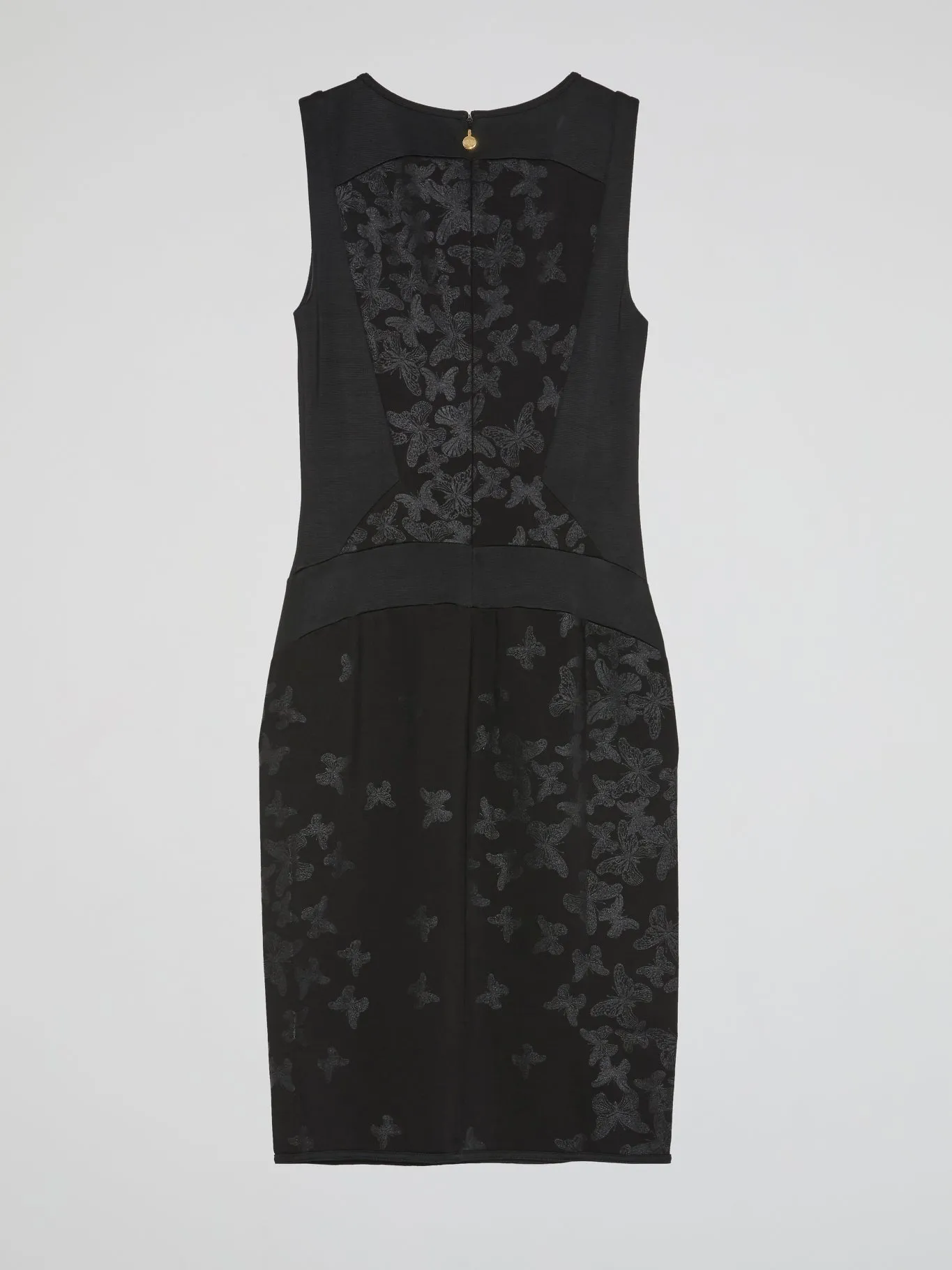 Black Butterfly Print Sheath Dress