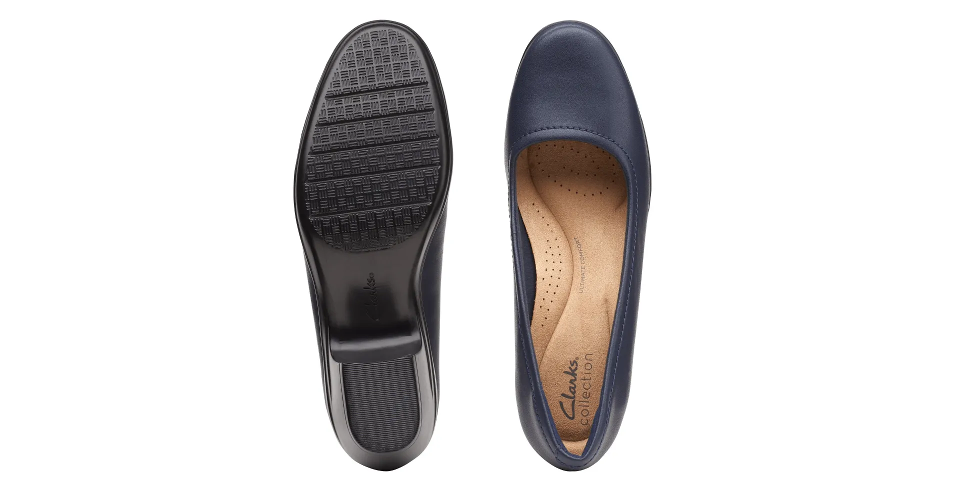 Clarks Women's Emily Belle Pumps- Navy Leather
