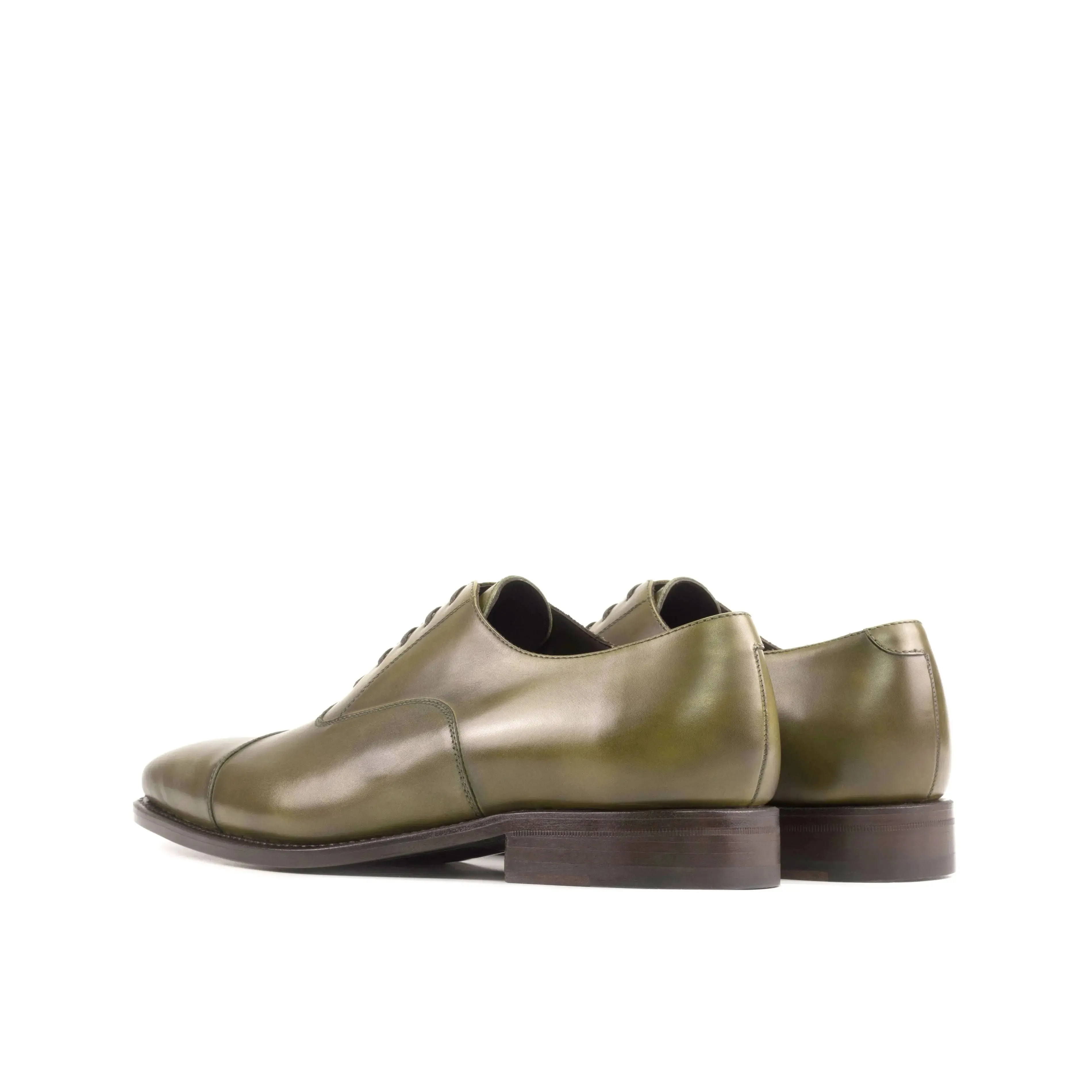 DapperFam Rafael in Olive Men's Italian Leather Oxford