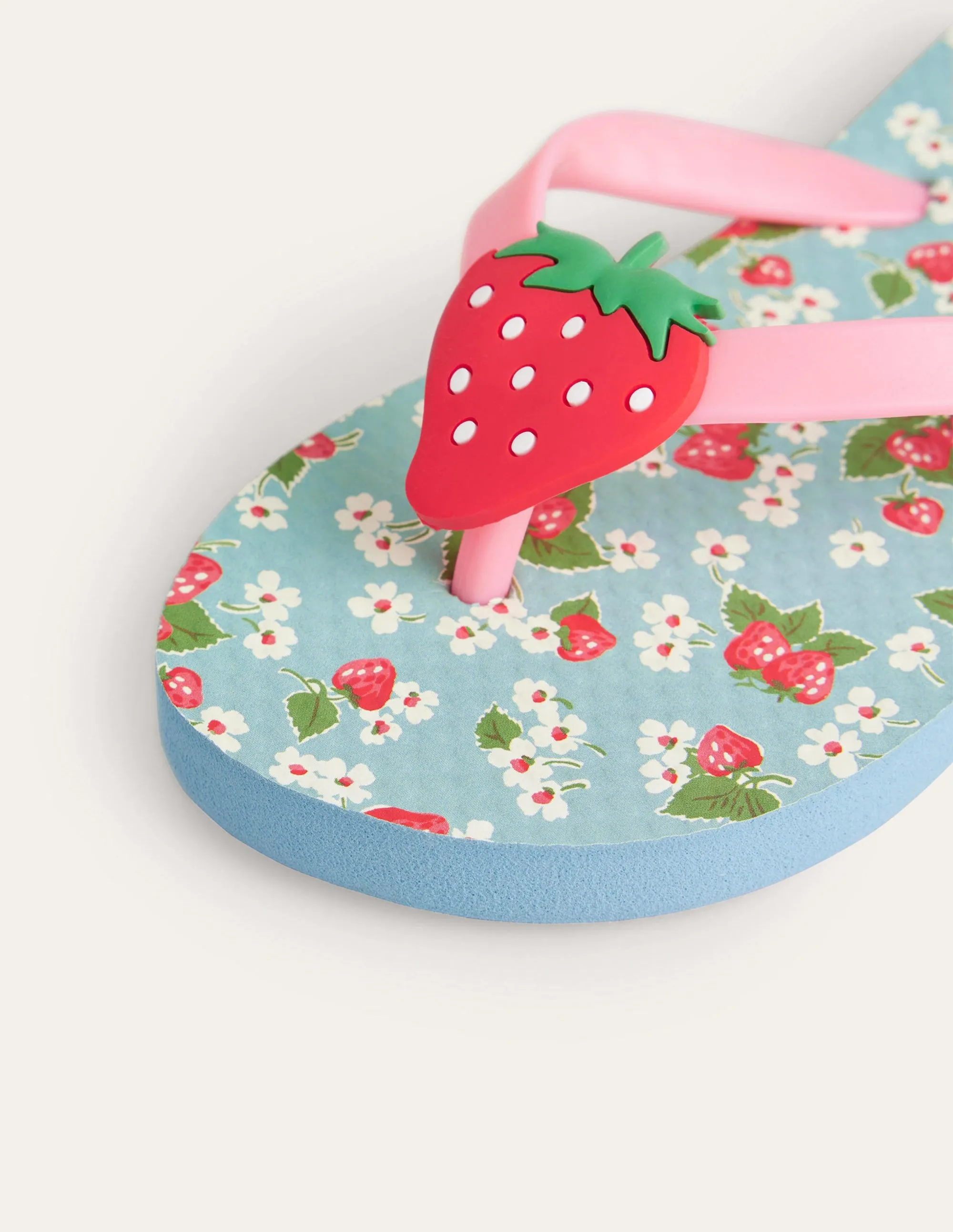 Flip Flops (Girls)-Strawberry Floral
