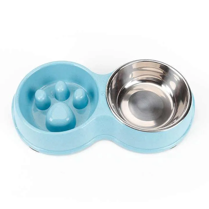 Food/Water Slow Feeder Dog & Cat Bowl