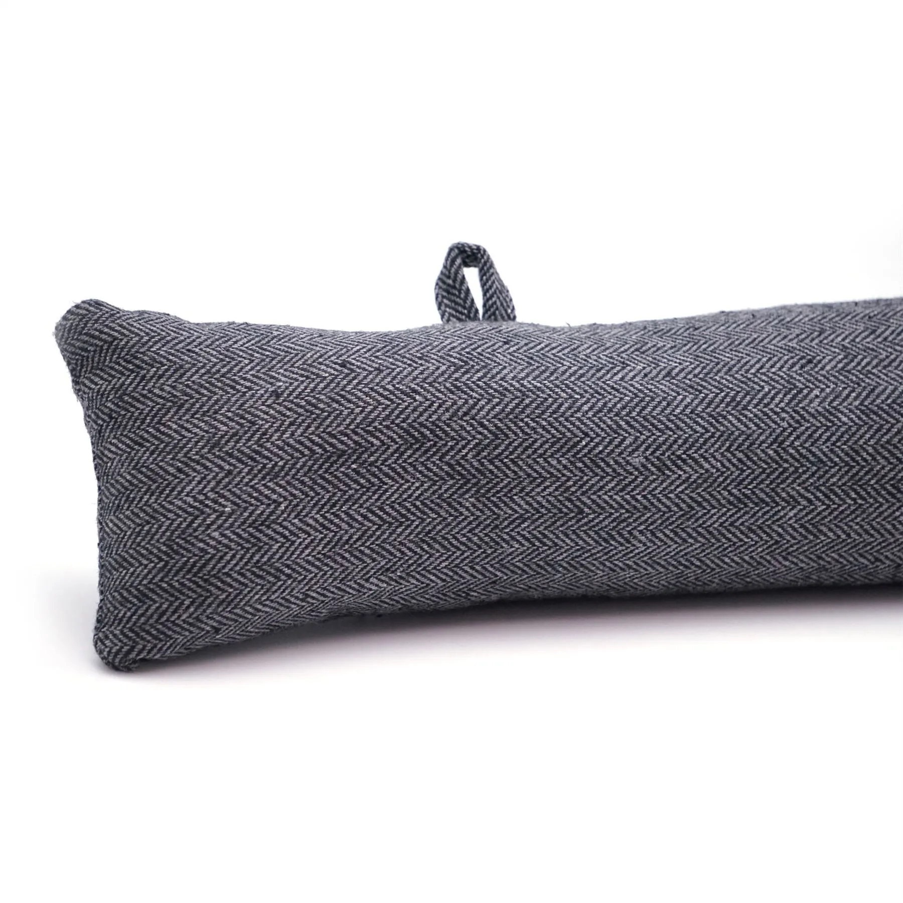 Grey Herringbone Draught Excluder - 80cm - By Nicola Spring