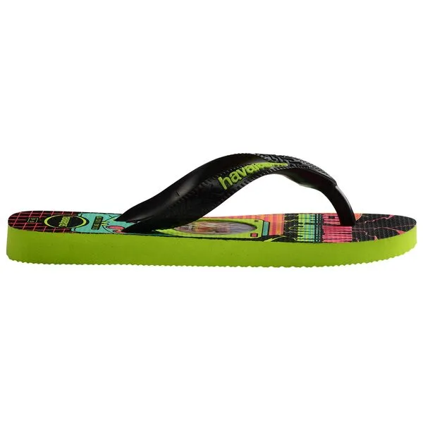 HAVAIANAS KIDS TOP HOLOGRAPHIC - LEMON GREEN.BLACK