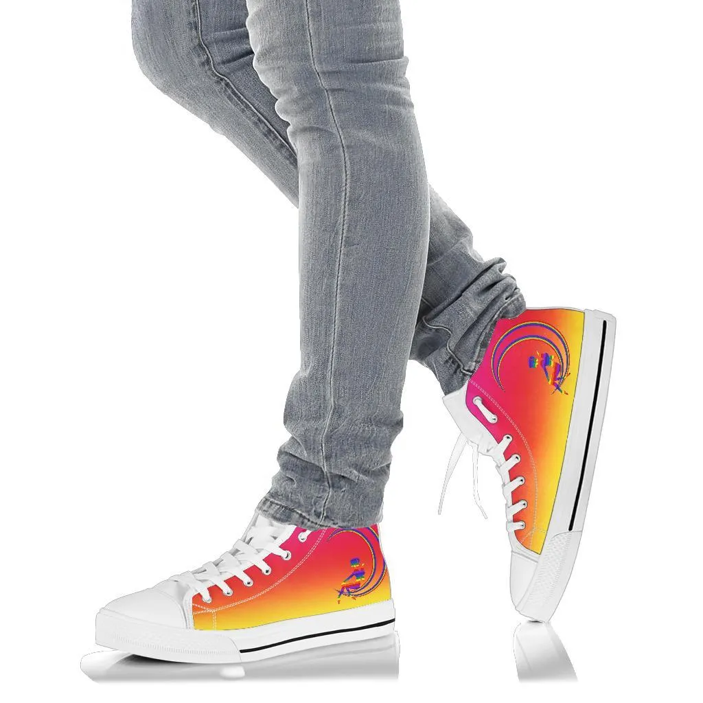 High Top Sneakers - Rainbow Fairy | Woman's Colorful Sneakers, Custom Sneakers Women, Custom Women's Sneakers, Rainbow Pride Sneakers, Adult Rainbow Sneakers
