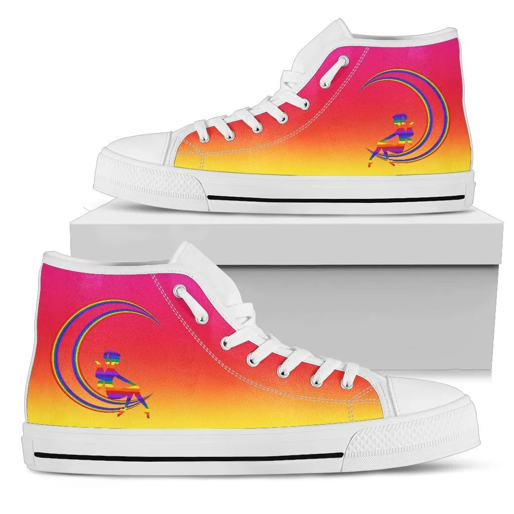 High Top Sneakers - Rainbow Fairy | Woman's Colorful Sneakers, Custom Sneakers Women, Custom Women's Sneakers, Rainbow Pride Sneakers, Adult Rainbow Sneakers
