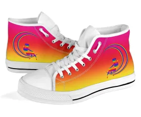 High Top Sneakers - Rainbow Fairy | Woman's Colorful Sneakers, Custom Sneakers Women, Custom Women's Sneakers, Rainbow Pride Sneakers, Adult Rainbow Sneakers