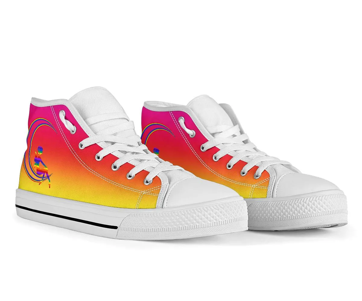 High Top Sneakers - Rainbow Fairy | Woman's Colorful Sneakers, Custom Sneakers Women, Custom Women's Sneakers, Rainbow Pride Sneakers, Adult Rainbow Sneakers