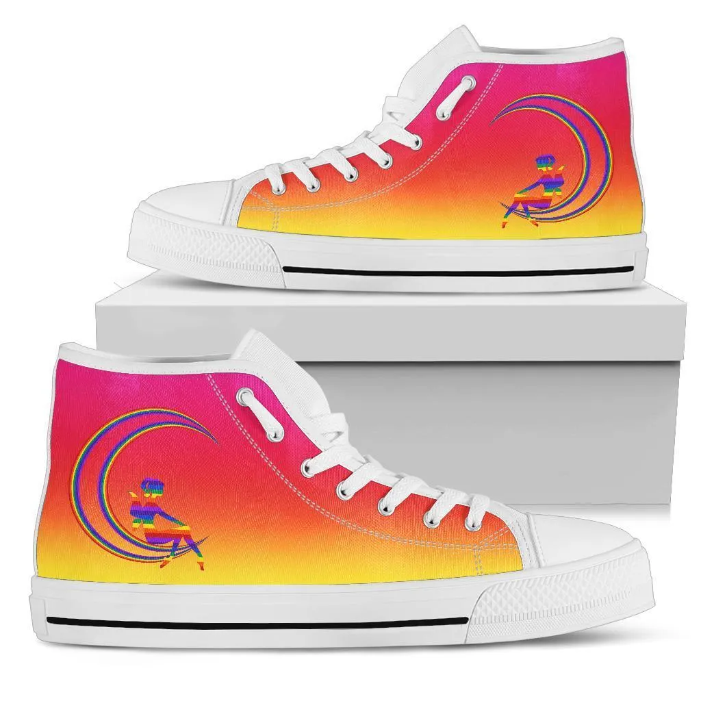 High Top Sneakers - Rainbow Fairy | Woman's Colorful Sneakers, Custom Sneakers Women, Custom Women's Sneakers, Rainbow Pride Sneakers, Adult Rainbow Sneakers