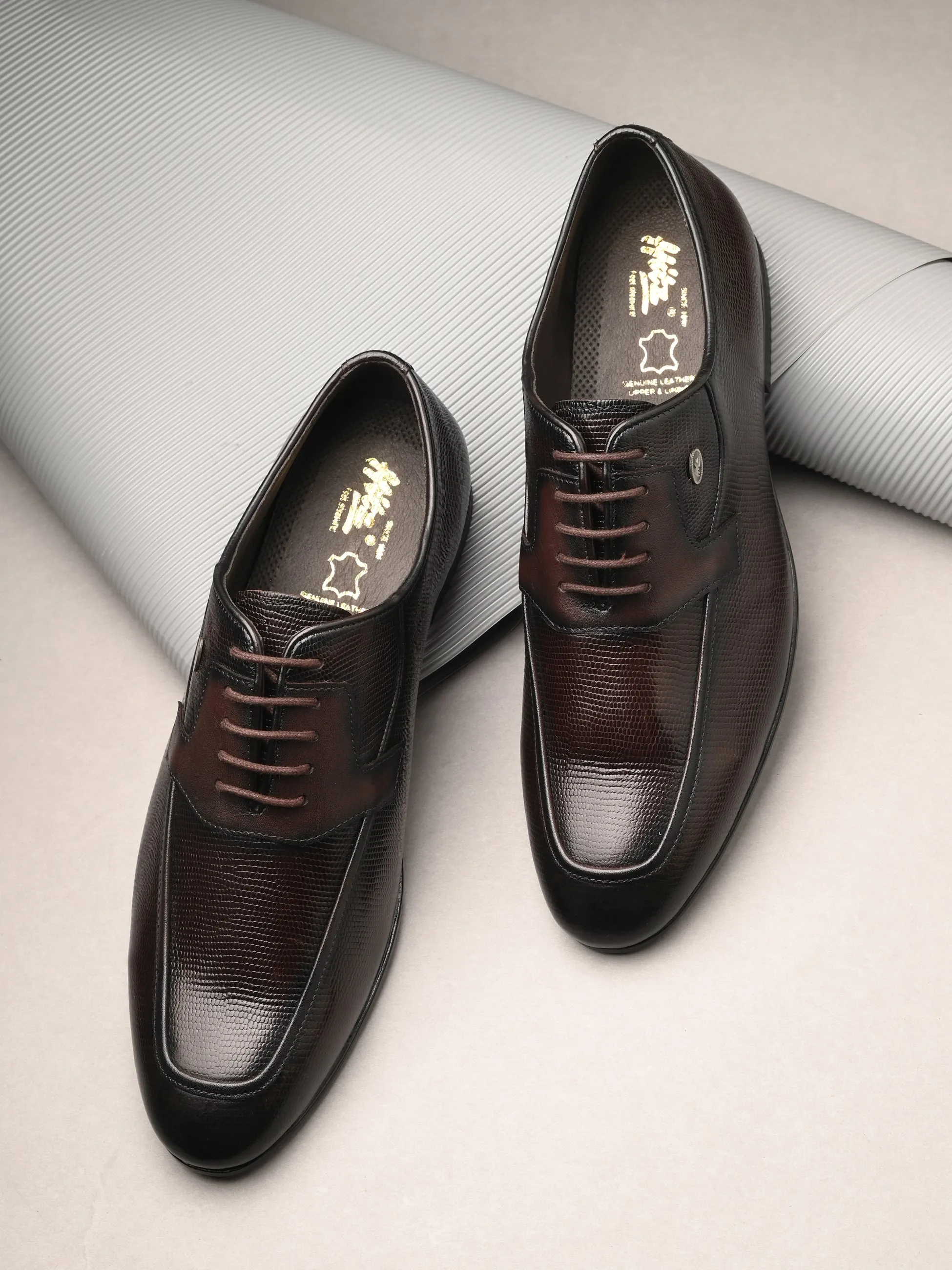 HITZ7552-Men's Brown Leather Formal Shoes