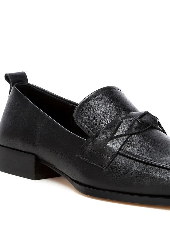 Hostess Genuine Leather Braided Loafers