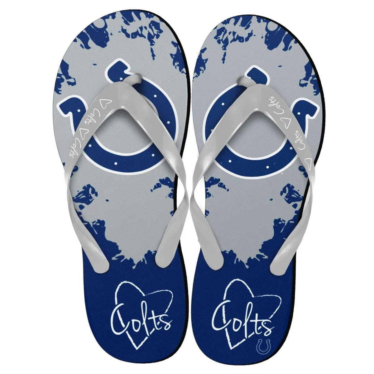 Indianapolis Colts NFL Womens Paint Splatter Flip Flops