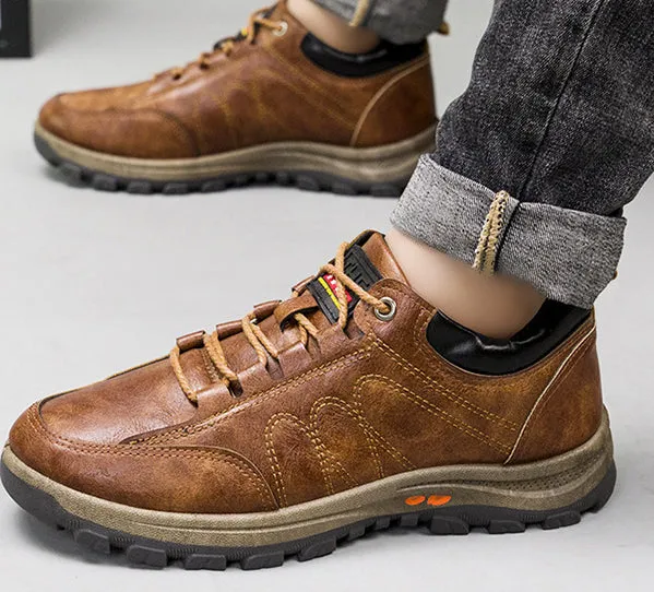 Men's Leather Hiking Shoes Non-slip Sneakers