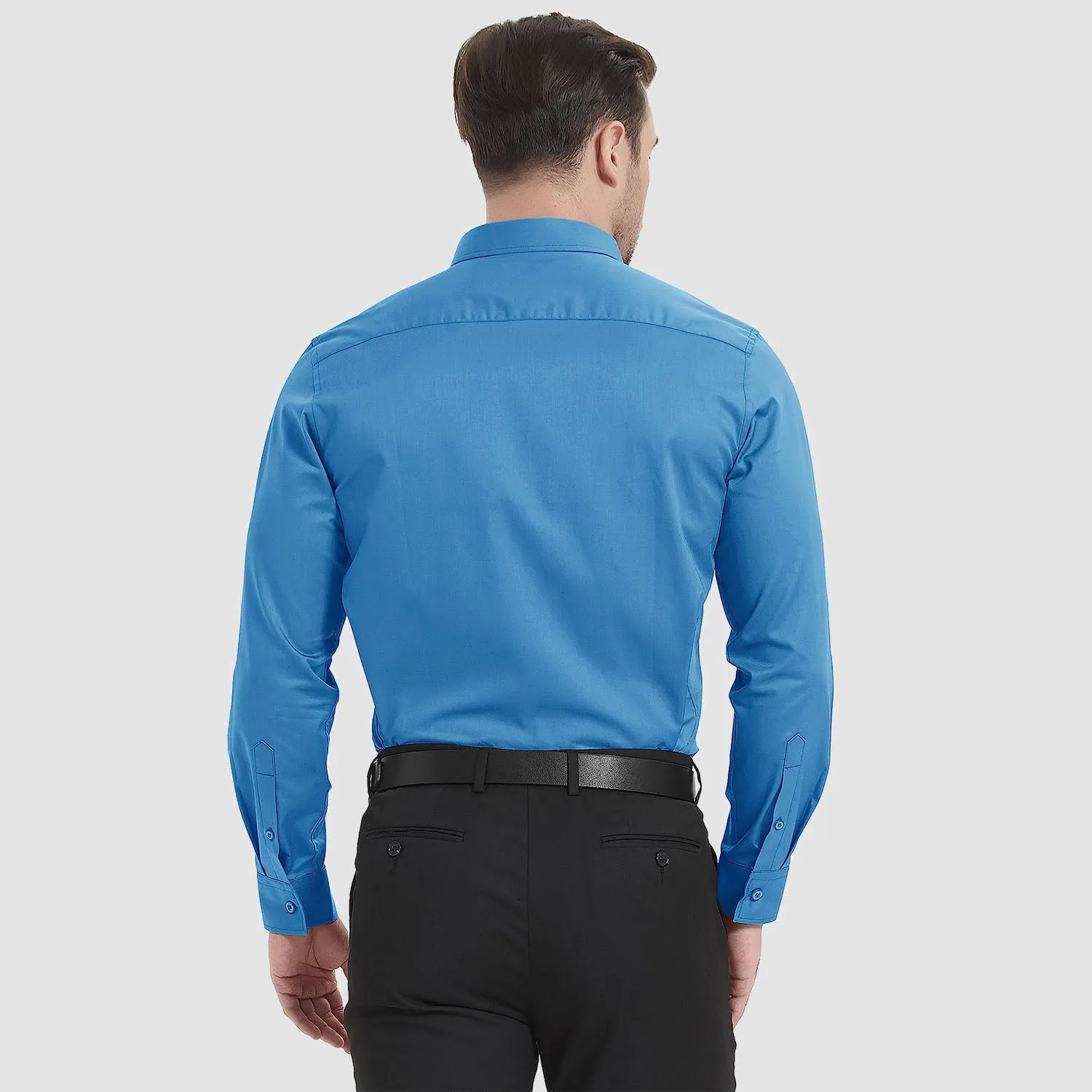 Men's Long Sleeve Dress Shirts Regular Fit Business Shirt