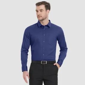 Men's Long Sleeve Dress Shirts Regular Fit Business Shirt