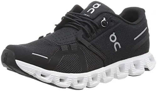 On-Women's Women's Cloud 5 Sneakers, Black/White, 8 Medium US