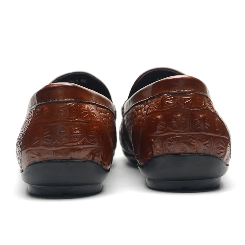 Opulessa Croc-Textured Lace-ups