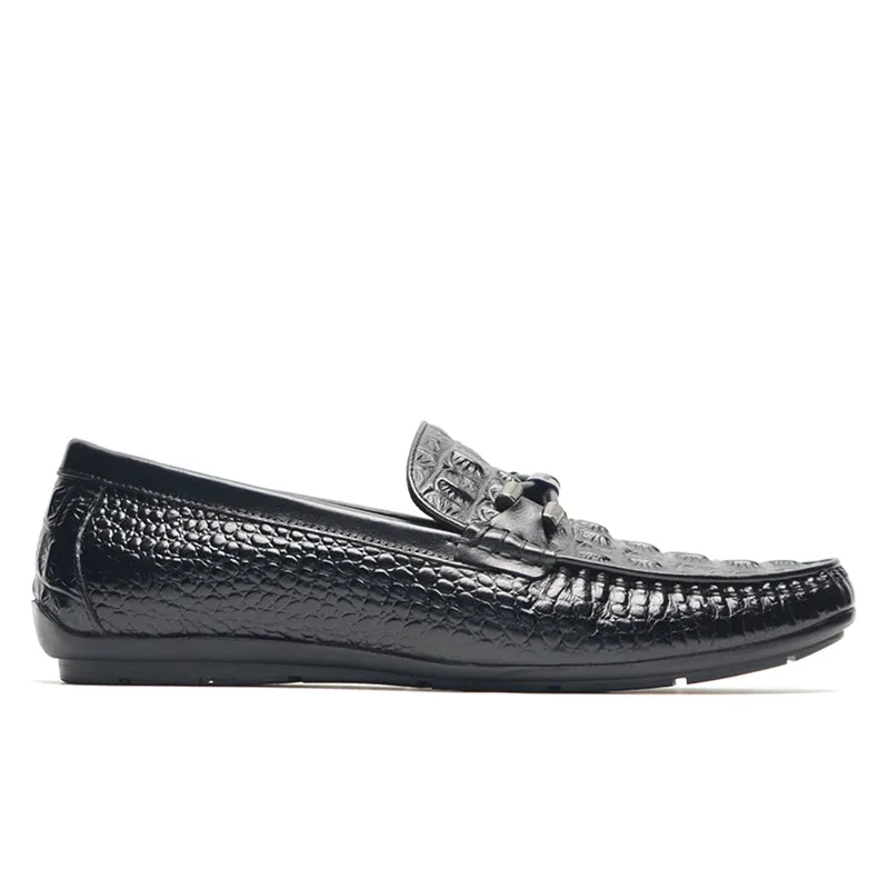 Opulessa Croc-Textured Lace-ups