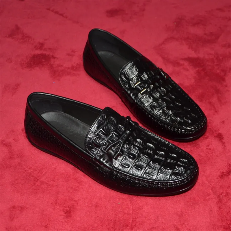 Opulessa Croc-Textured Lace-ups
