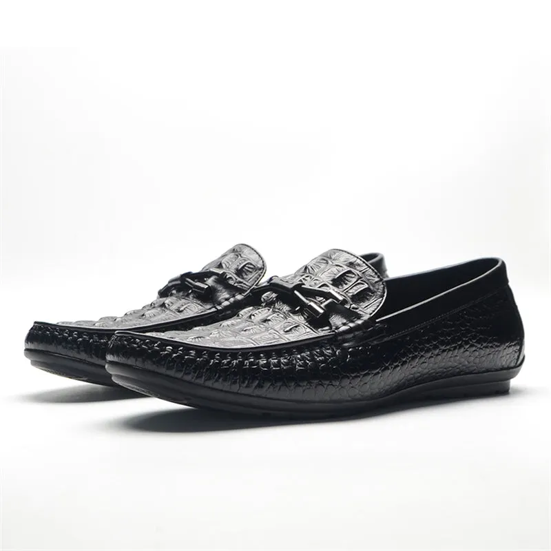 Opulessa Croc-Textured Lace-ups