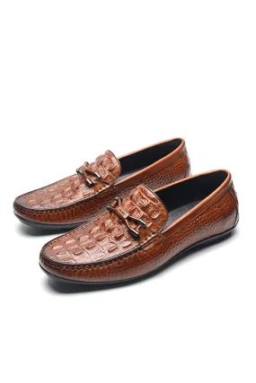 Opulessa Croc-Textured Lace-ups