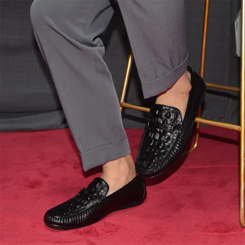 Opulessa Croc-Textured Lace-ups
