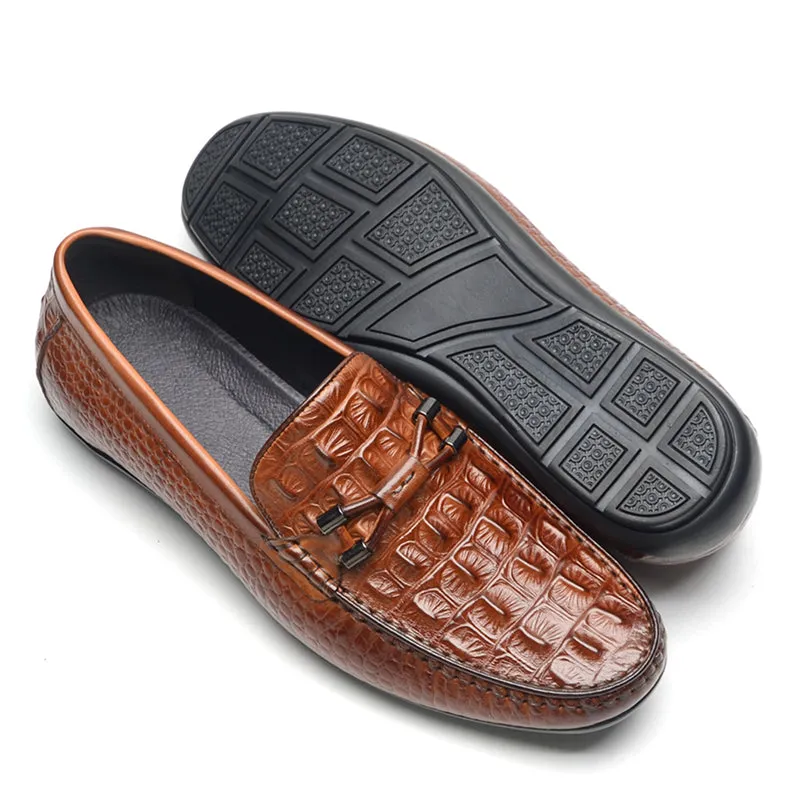 Opulessa Croc-Textured Lace-ups