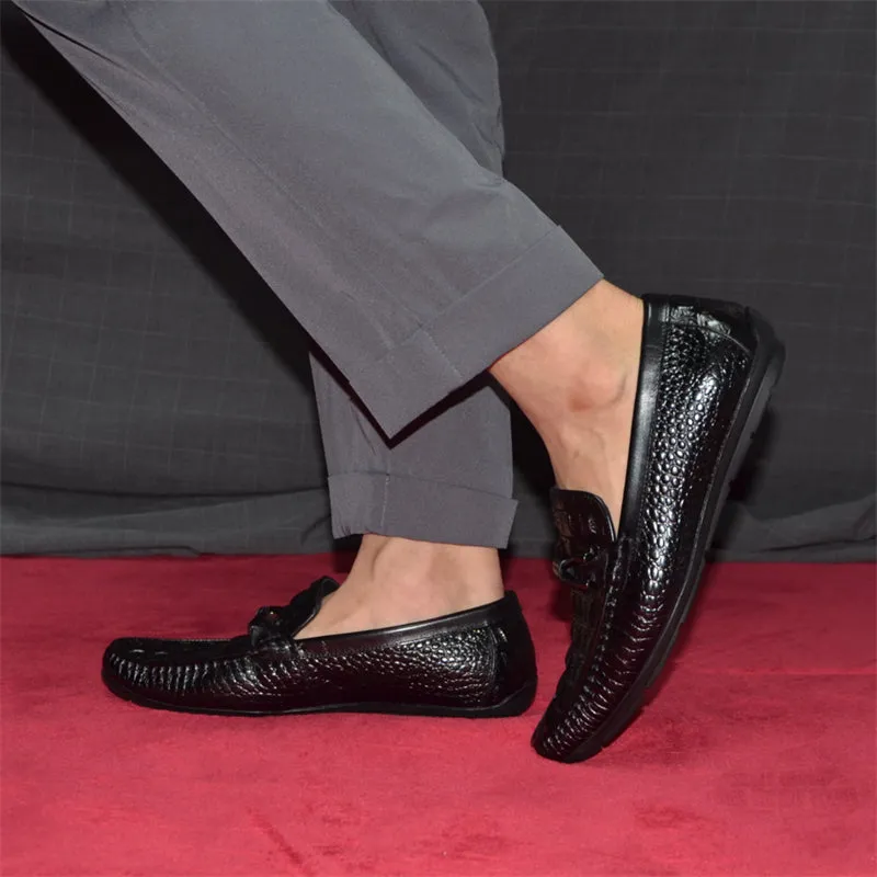 Opulessa Croc-Textured Lace-ups