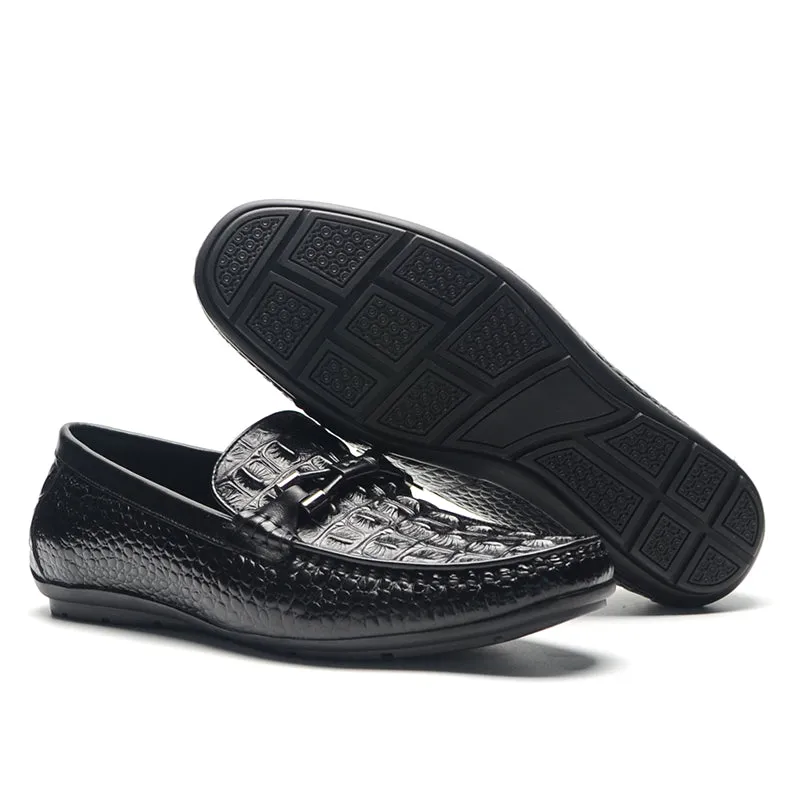 Opulessa Croc-Textured Lace-ups