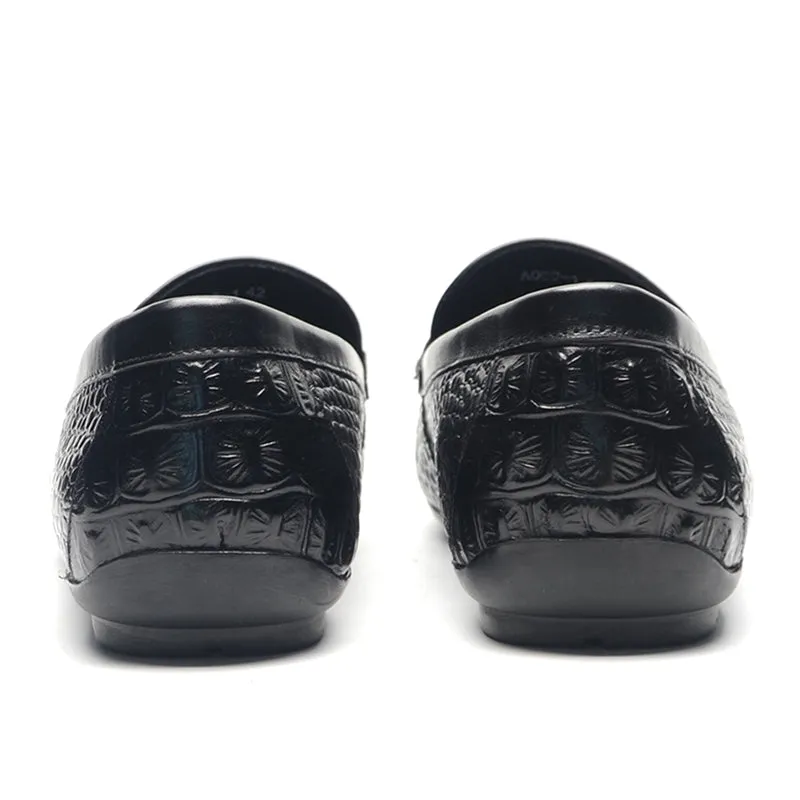 Opulessa Croc-Textured Lace-ups