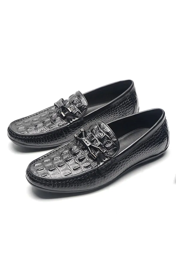 Opulessa Croc-Textured Lace-ups