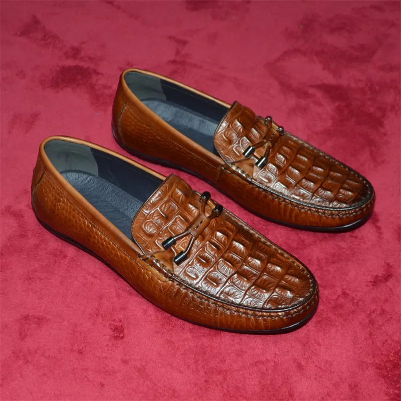 Opulessa Croc-Textured Lace-ups