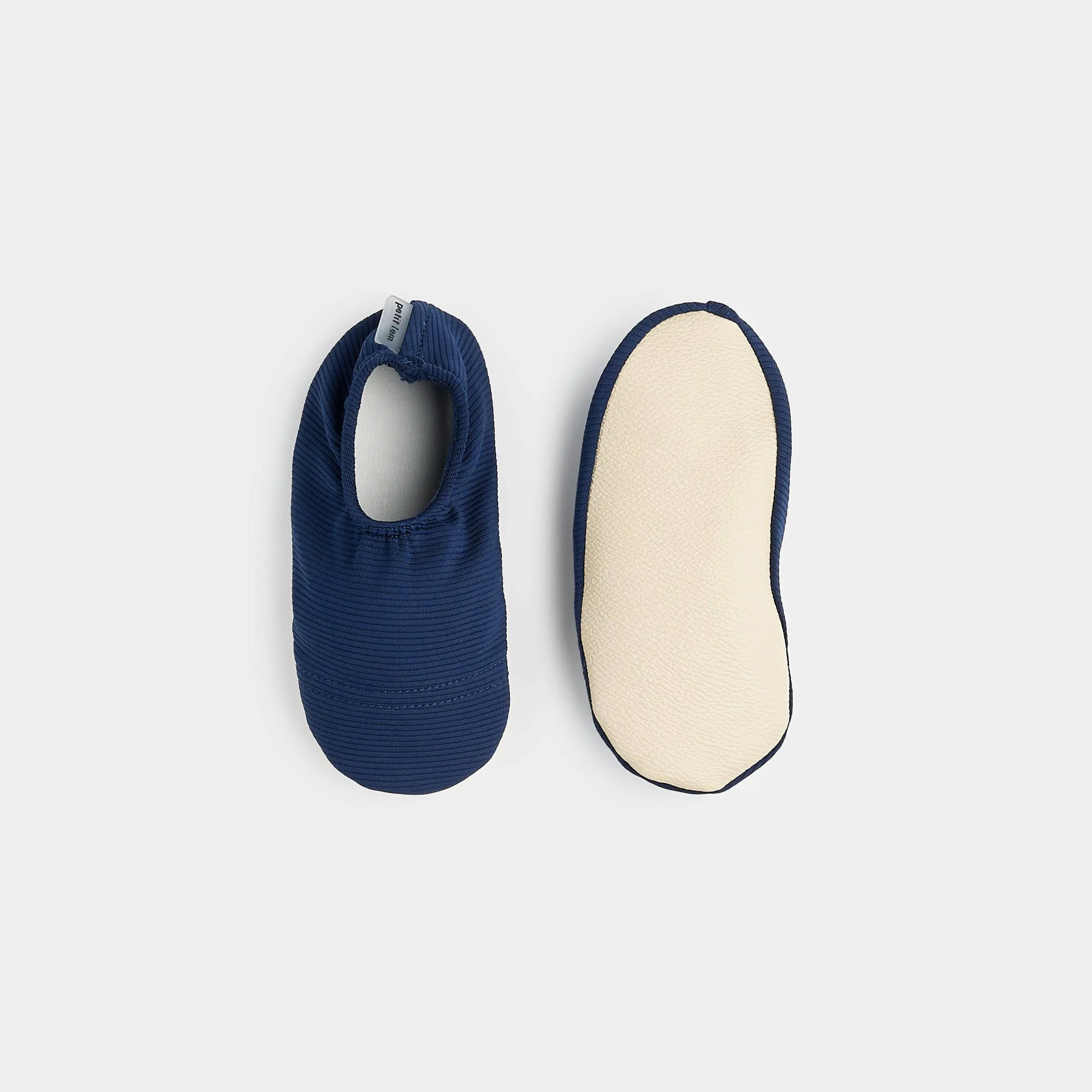 Ribbed Navy Swim Slippers