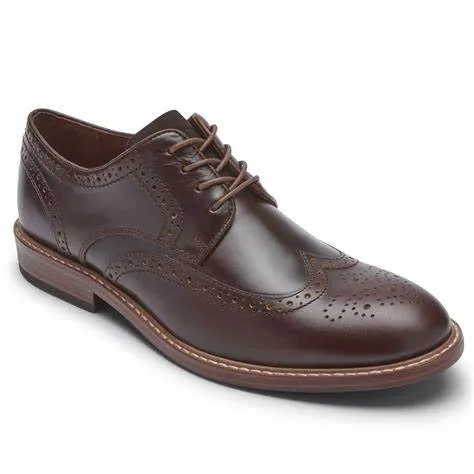 Rockport Men's Kenton Wingtip Dress Shoes- Brown