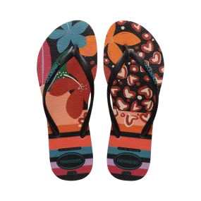 Slim Patchwork Flip Flops
