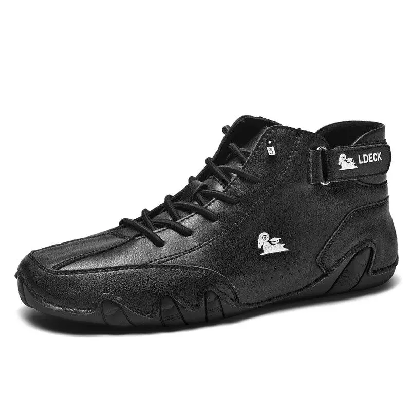 Slip-On Flexible Waterproof Ankle Boots with Elastic Laces and Band
