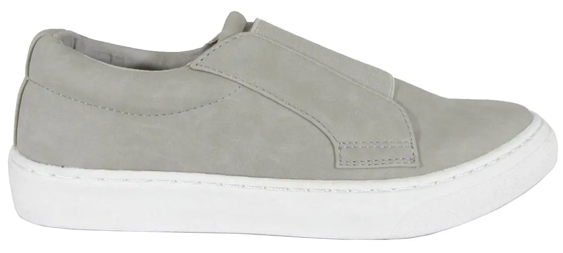 Soda Women's Closed Round Toe Stretch Slip-On Flatform Fashion Sneaker
