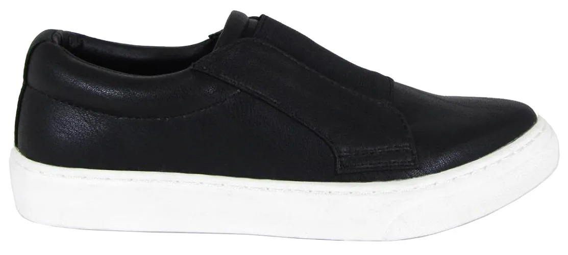 Soda Women's Closed Round Toe Stretch Slip-On Flatform Fashion Sneaker