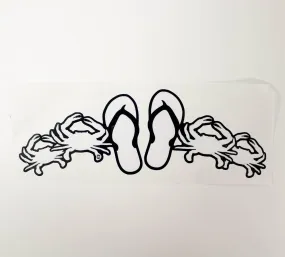 White Flip Flops & Crabs / Sticker