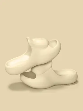 Women Soft Thickened-Sole Household Non-Slip Solid Color Rabbit Women Slippers