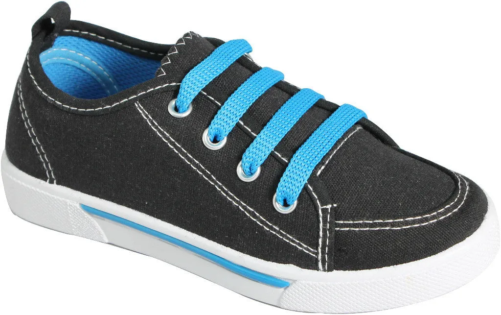 youth 11-3 black canvas lace up sneaker Case of 18